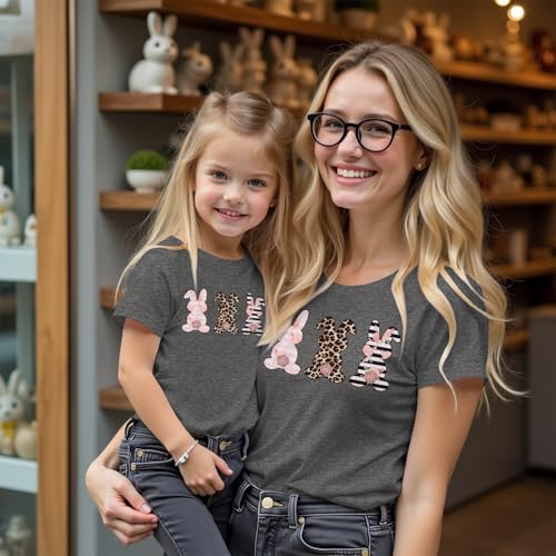 Image of CM C&M WODRO Family Matching Easter Outfits Women Toddler Kid Girl Easter Shirt Mommy and Me Bunny T-Shirt Short Sleeve Top