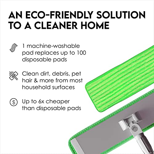 Microfiber Mop Pads 2 Pk Reusable Cloth Mop Head Replacements For Microfiber Mops For Floor Cleaning - 18" Multi-Surface Velcro Attachment For Wet/Dry Mops Fits Bona, Bruce, Rubbermaid, Libman + More #TOP1