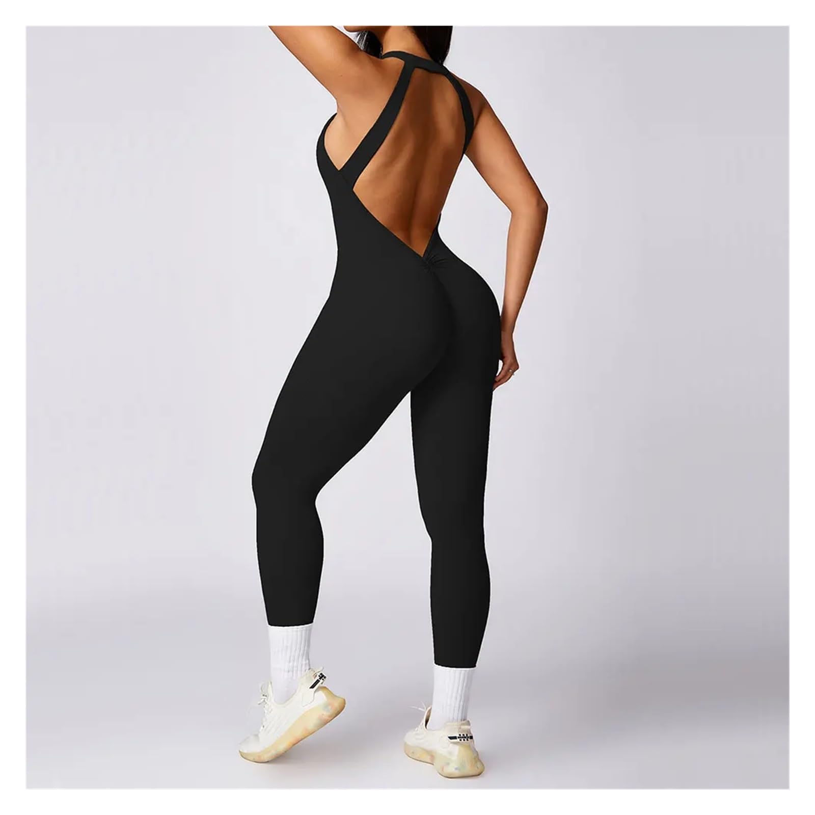 Mono de yoga sin espalda Conjunto De Mono Sin Espalda For Entrenamiento, Fitness, Ropa Deportiva Siamesa For Mujer, Chándal, Gimnasio, Una Pieza Para Entrenamiento