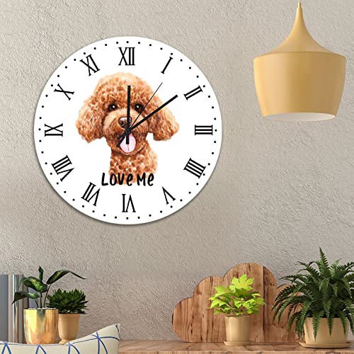 Horloge murale caniche silencieuse sans tic-tac de style rétro rustique - 4