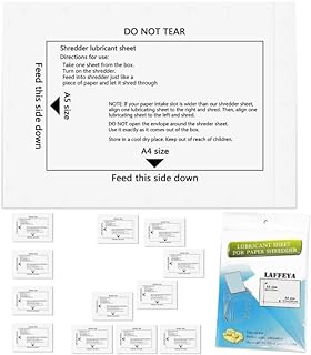 laffeya Paper Shredder Sharpening & Lubricant Sheets & Shredder Cleaning Sheets (12)