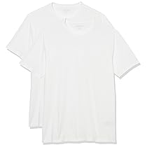 Amazon Essentials Maglietta Girocollo a Maniche Corte dalla vestibilità Aderente Uomo, Pacco da 2, Bianco, XXL