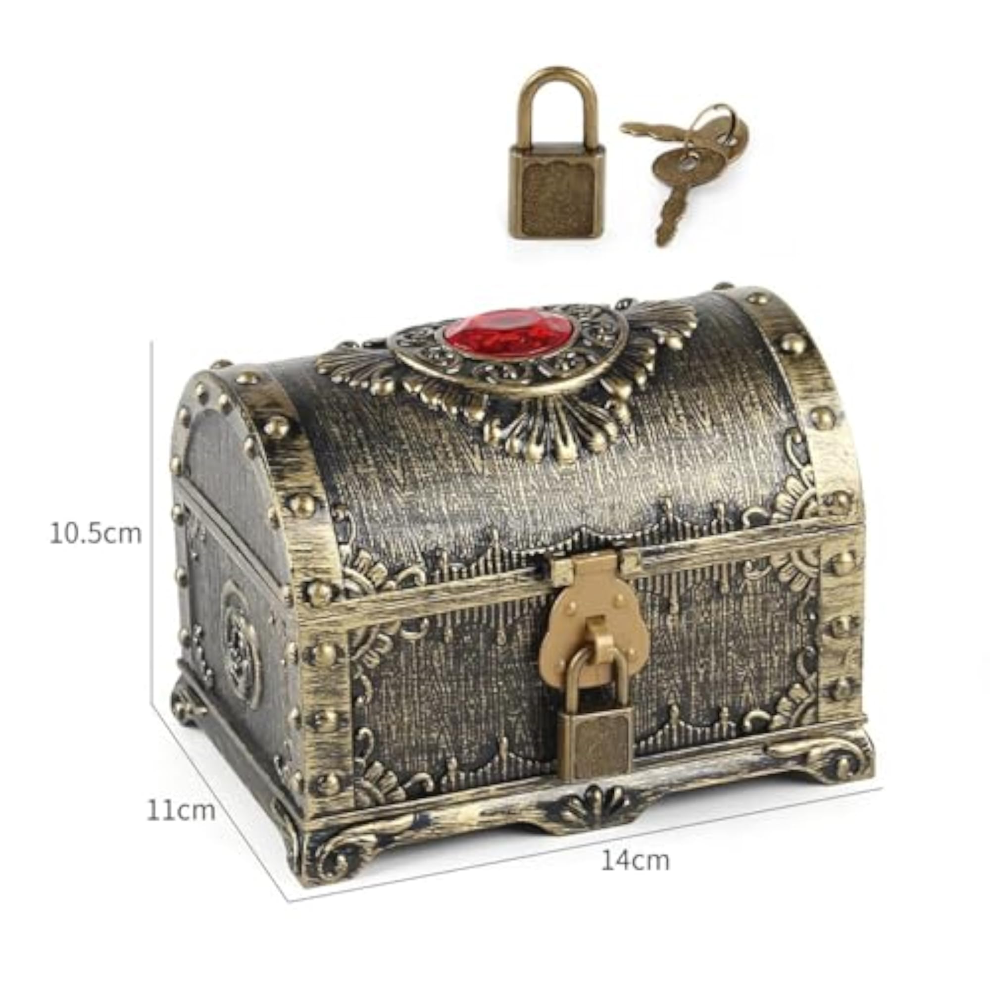 Adventurous Treasure Box Decoration Decorative Antique Pirate Treasure Chest Bronze