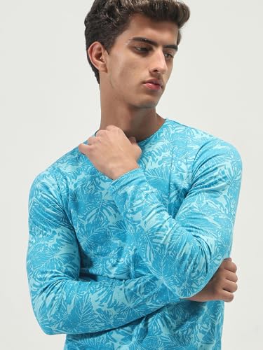 Image of Urbano Fashion Men's Printed Full Sleeve Slim Fit Cotton T-Shirt