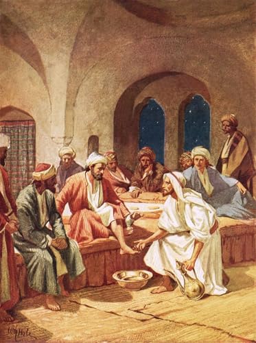 Tableau Jésus lave les pieds de ses disciples par William Brassey Hole impression toile 60x90cm