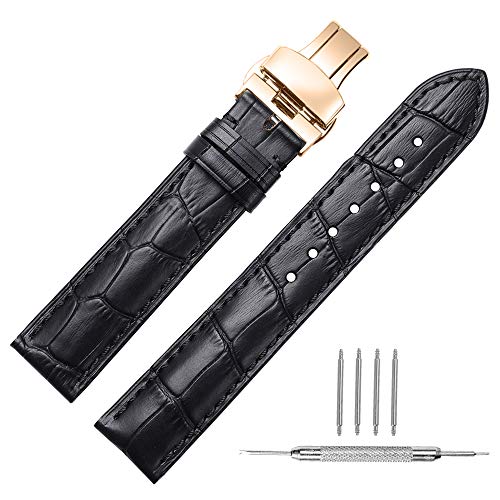 Watch Band Leather Strap Replacement 14mm 16mm 18mm 19mm 20mm 21mm 22mm 24mm Calf Wrist Watchband Deployment Buckle Deployant Clasp CHIMAERA
