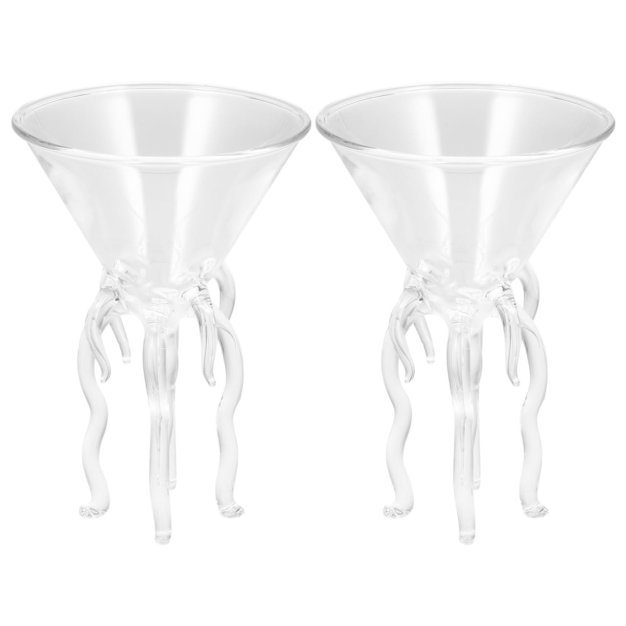 DOITOOL Vaso de cóctel de pulpo, copa de martini medusas, copas de vino, vasos de bebida, barra de copas, vaso de regalo para whisky, fiesta en casa, banquete, boda, transparente