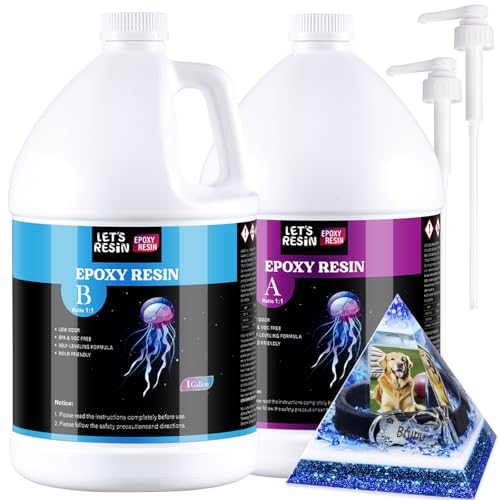 2 Gallon Epoxy Resin with Pumps, Bubble Free Resin Epoxy Kit, Cry...