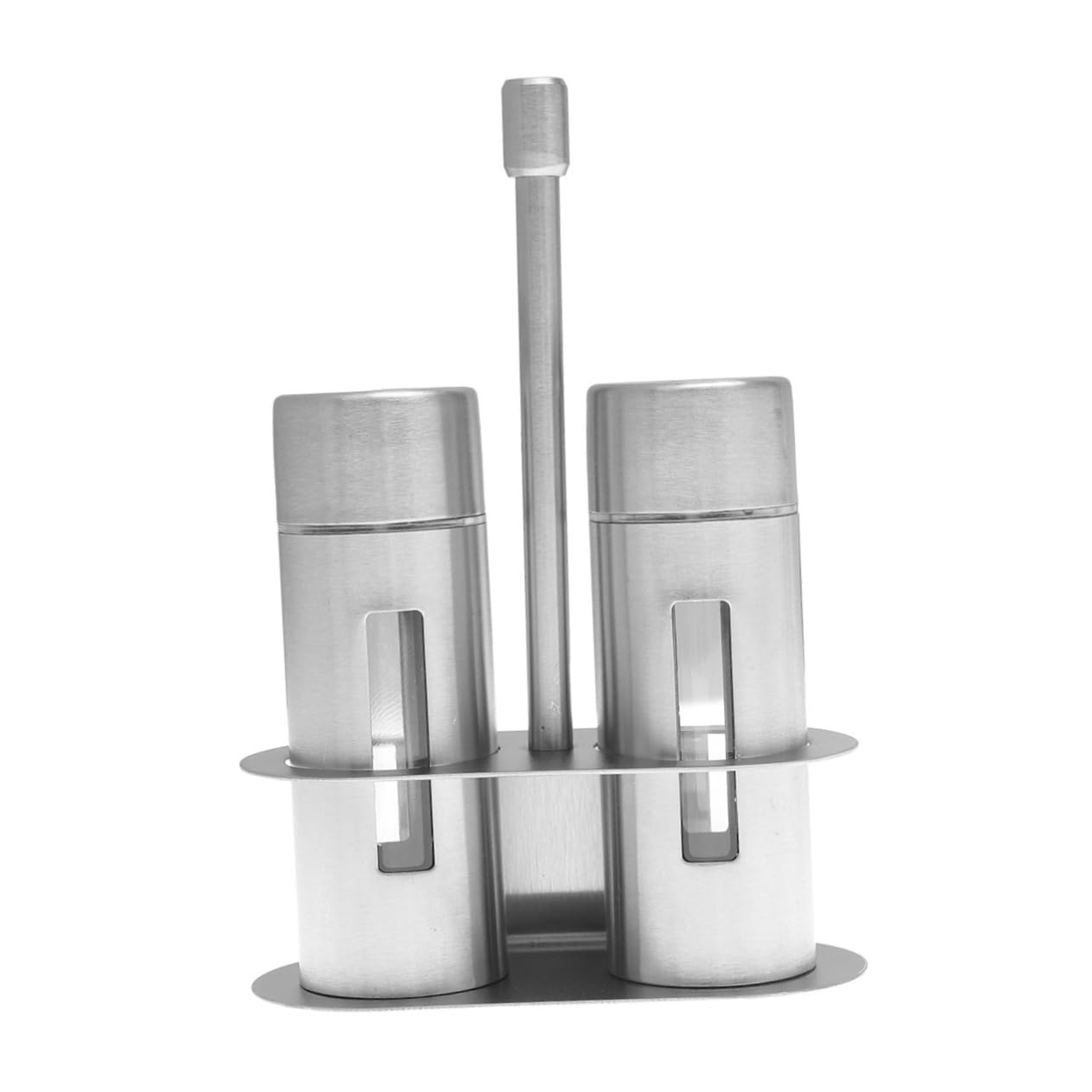 BRIGHTFUFU Stainless Steel Bottles 3-piece Set Glass Easy to Fill Non-slip Design for Bbq Kitchen and Picnic