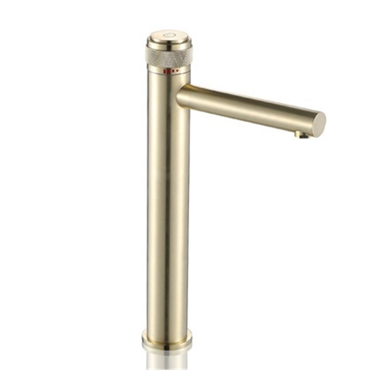 Robinet de lavabo or brossé haut mitigeur laiton design moderne