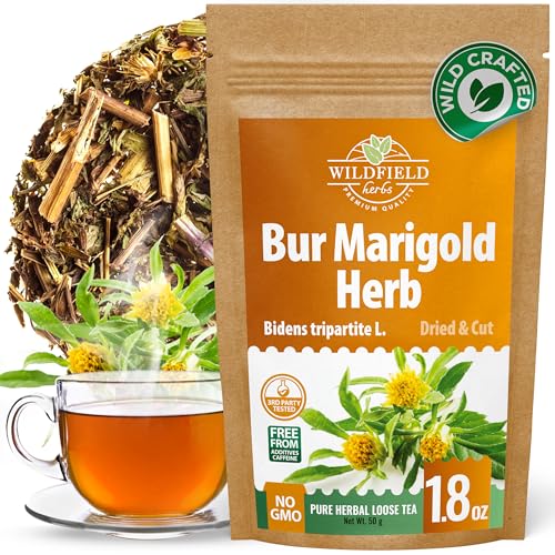 Image of 1.8 oz. Dried Marigold Flowers Bur Marigold Herb Tea Marygold Tea (Bidens Tripartite L.) - 50g 100% Chereda Bur-Marigold Canamo Acuatico