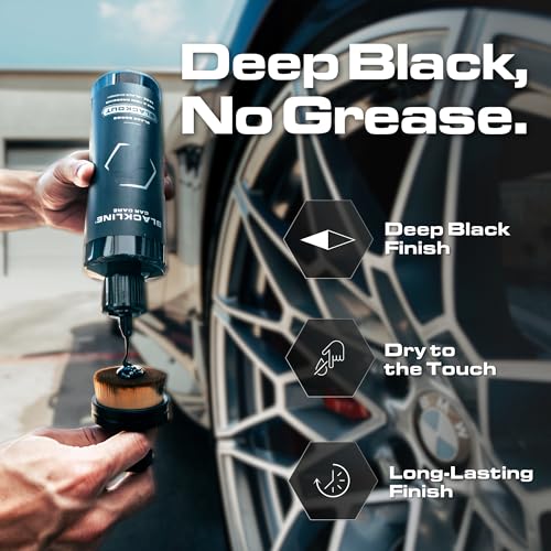 Image of Blackline Car Care - Blackout Trim & Tire Dressing - Best Tire Shine No Sling Formula - Water Based Protection for Car Tires & Trim - Safe for Cars, Trucks, SUVs & More - 16 fl oz (Pack of 2)