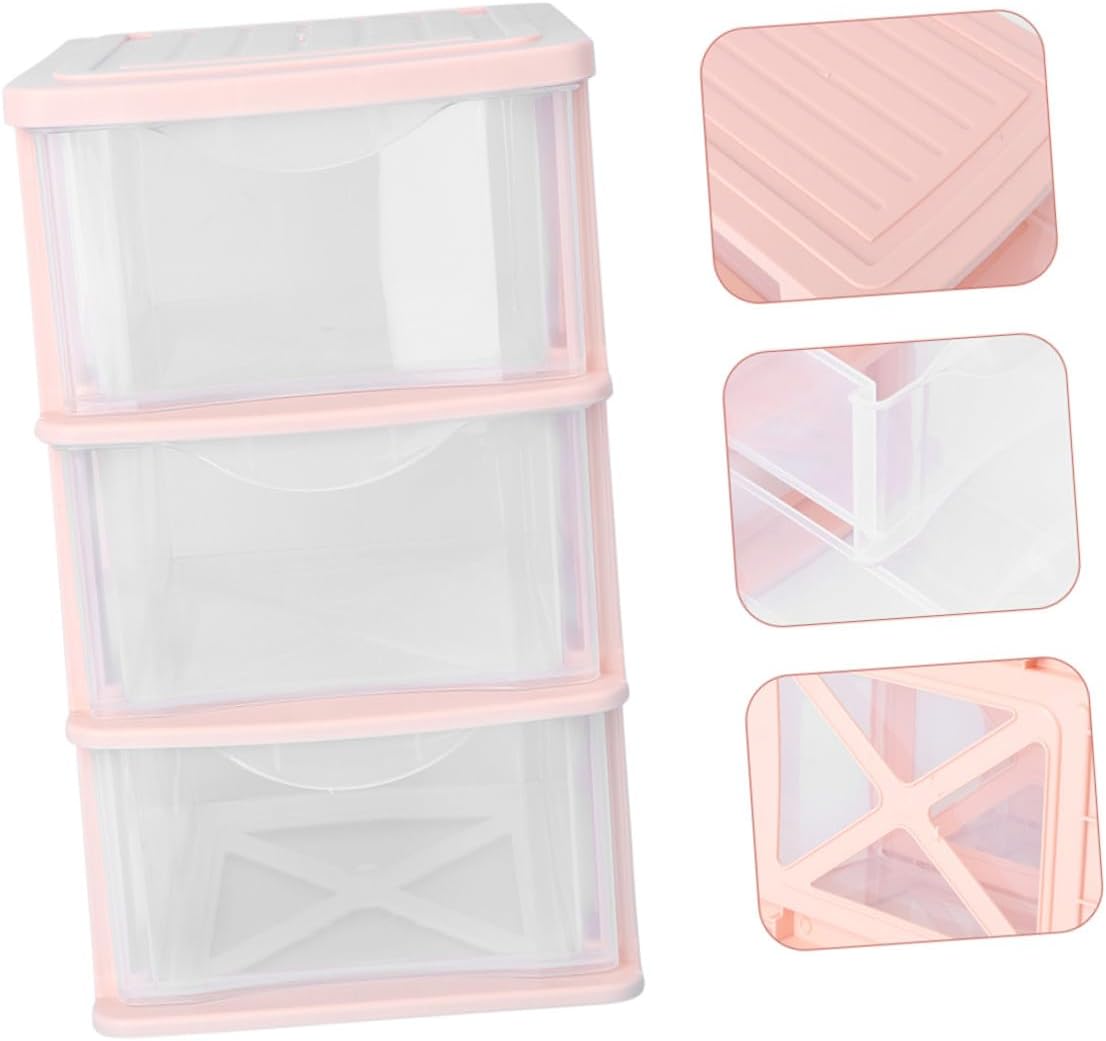 2pcs Three-layer Drawer Organizer Boxes for Desktop Storage Transparent Dustproof Makeup and Sundries Holder Multi-layer Stackable Organizer for Office School and Home Use