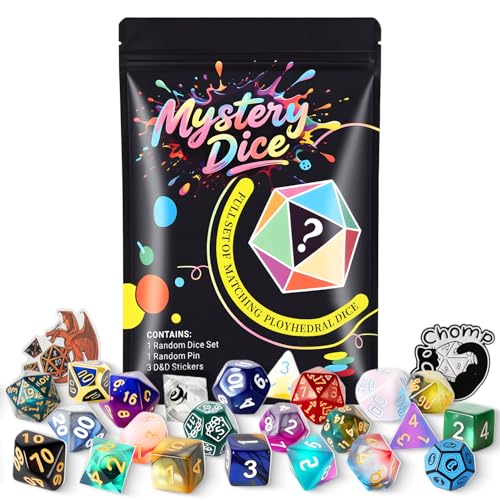 Coyeekn Mystery Dice Set, DND Dice Set of 7 Polyhedral Dice - 1 in 10 Chance to Get Legendary Dice, Dice Goblin, Suitable for Role Playing DND Gift