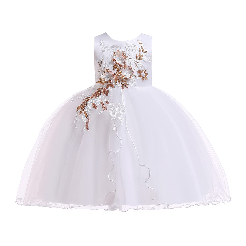 LENEFU Baby Girl Princess Bridesmaid Pageant Gown Birthday Party Wedding Dress Sleeveless Party Dresses Girl Clothes