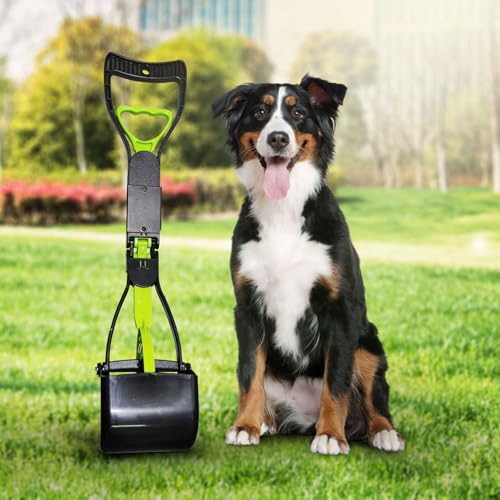 Image of Dog Pooper Scooper, Pooper Scooper for Dogs - Heavy Duty Pooper Scooper for Pet Waste Removal, Effortless Foldable Dog Poop Pick Up Tool (Green) MEGAVICXEL