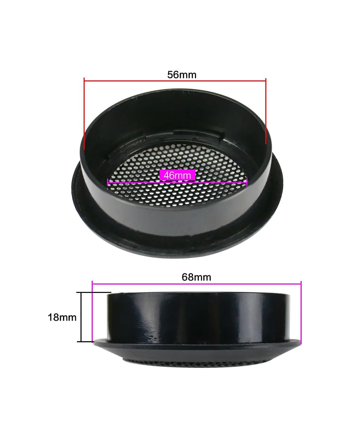MXDDWLKJ Grille głośników samochodowych 2 szt. 5-calowe etui na głośnik 56 mm samochodowy głośnik wysokotonowy siatka pokrywa części naprawcze do samochodu wysokie głośniki audio osłona głośnika