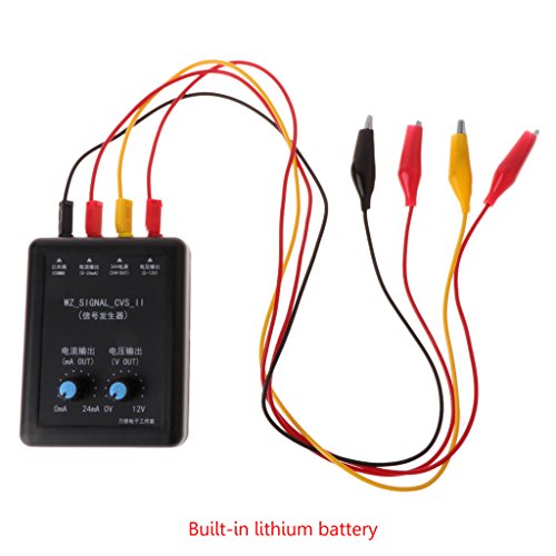 KunmniZ - Simulador de generador de señal, 24 V, transmisor de voltaje de corriente 4-20 mA 0-10 V, con indicador de voltaje interno de la batería con 4 cables de prueba