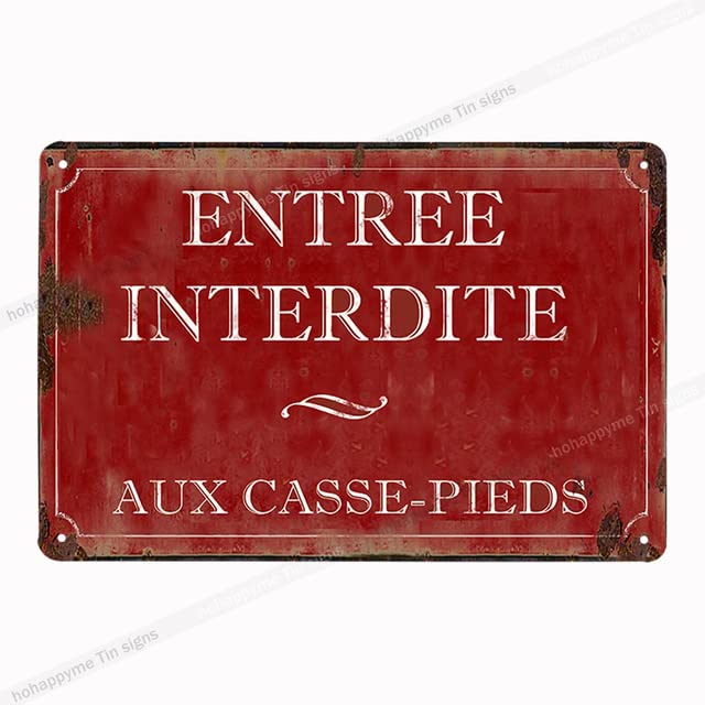 Cuisine, targa in metallo francese, stile vintage, stile vintage, 20 x 30 cm