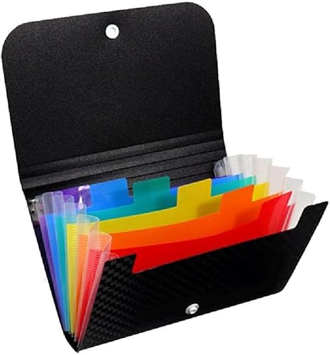 Carpeta pequeña para recibos, carpeta de acordeón de 7 capas y 13 capas para funda impermeable, con índice autoadhesivo, carpeta de acordeón, tamaño