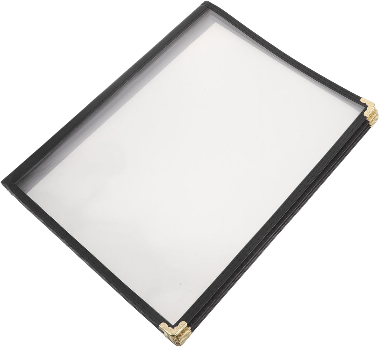 LOGOFUN Transparent Loose Leaf Menu Holder Binder with 5 Pages for Restaurant Cafe Food Service Dinner Food Supplies