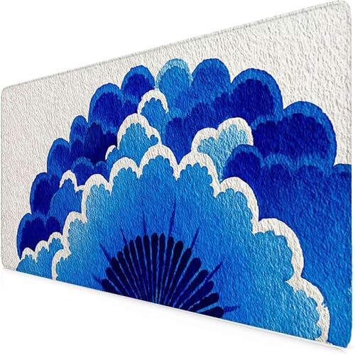 Tapis de souris bleu tapis de souris XXL 600 x 300mm gaming caoutchouc fleur