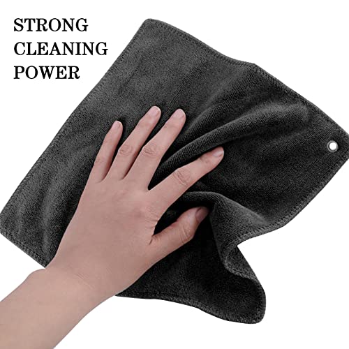 AWAVM 2 Pcs Golf Towels Absorbent Cleaning Towels Multifunction Towels with Carabiner for Golf Bags Fitness Sport Outdoor Yoga(2 Colors), Black - Image 4