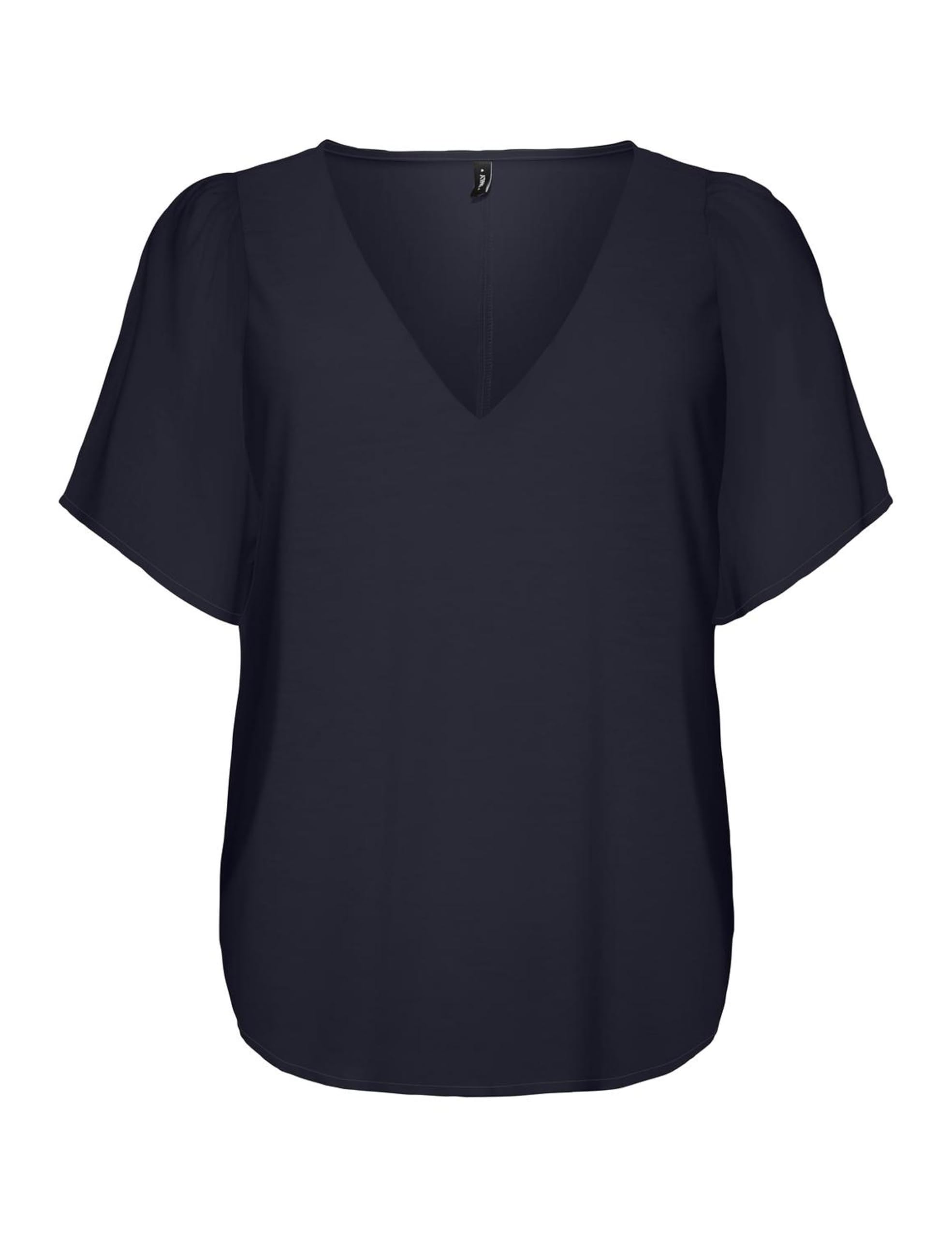 Onlalma Life VIS S/S V-Neck Top Solid, Night sky, XS