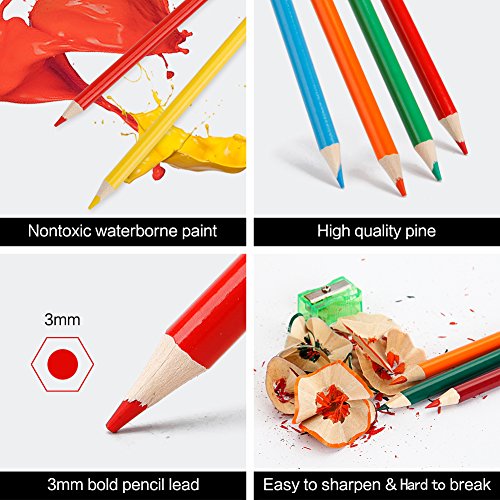 Madisi Art Kit 100 PCS - 36 Watercolor Pencils, 36 Colored Pencils, 28 Sketch Kit Art Set - Premium Art Supplies