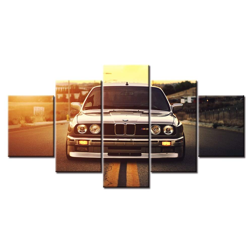 Lienzo de coche deportivo de 5 paneles para cuadros modernos de salon