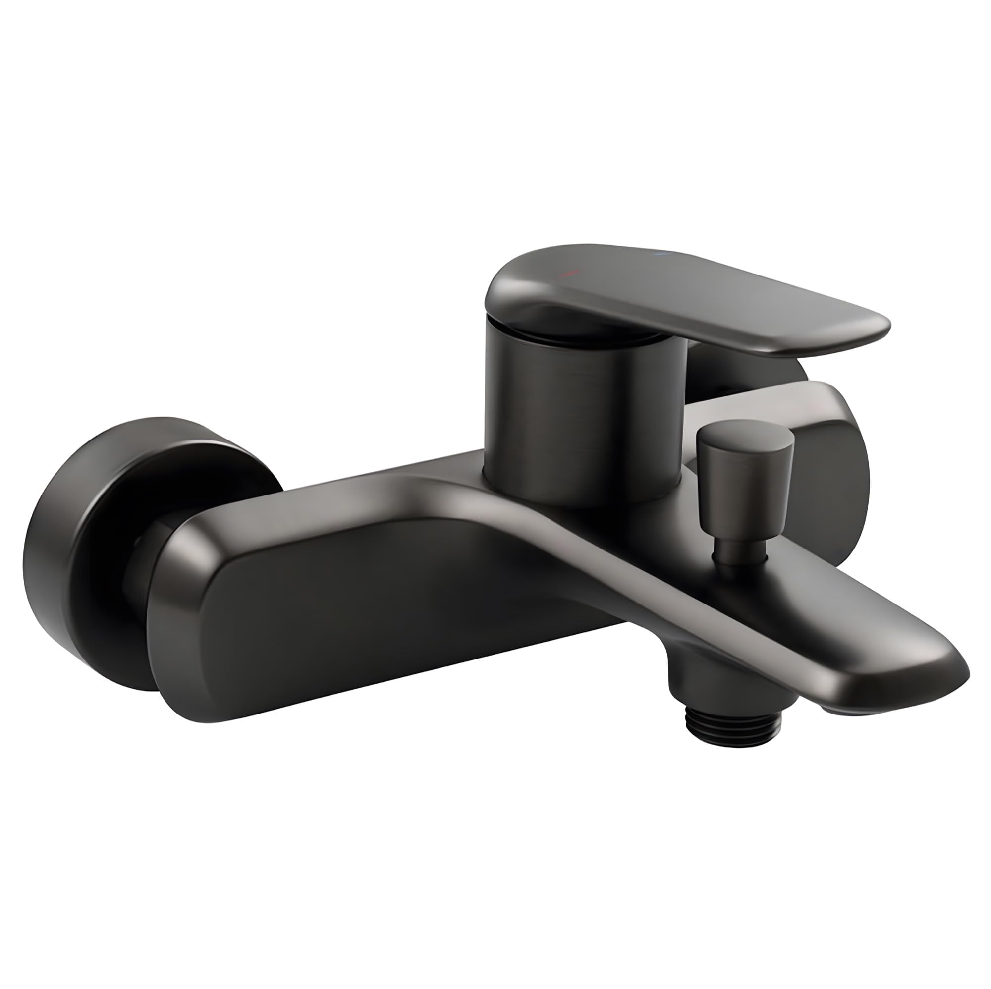 24x7 eMall Bath Tap 2-in-1 Wall Mount Bathroom Mixer Tap Faucet, Hot and Cold Water, Black, with Provision for Hand Shower Connection - 17 cm x 17 cm x 9 cm-image-36