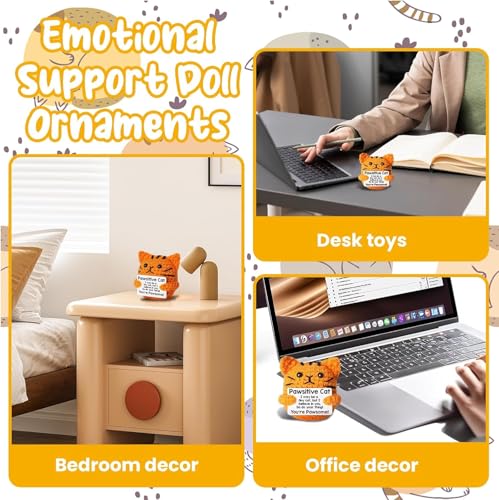 Image of Crochet Toys, 1PCS Handmade Orange Cat Plush Doll, Soft Table Decor for Office and Study, for All Ages, Cotton Yarn Crafted with Care