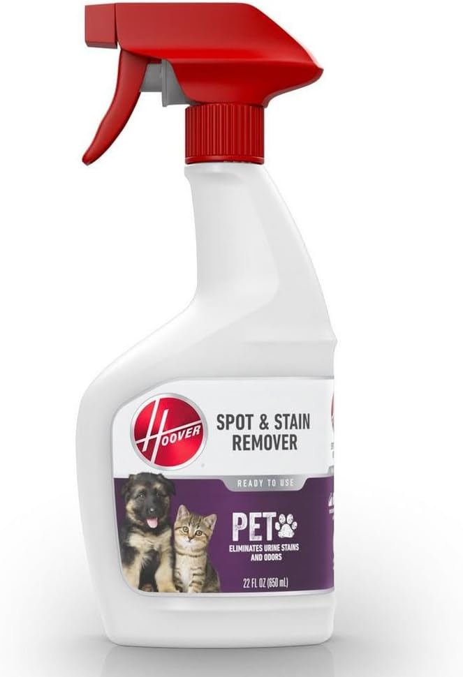 Pet Pre-Treat Spot and Stain Remover Spray, 22 oz., Pet Formula for Carpet and Upholstery, Tackles Tough Pet Messes and Stains, Pair with Hoover Carpet or Spot Cleaner