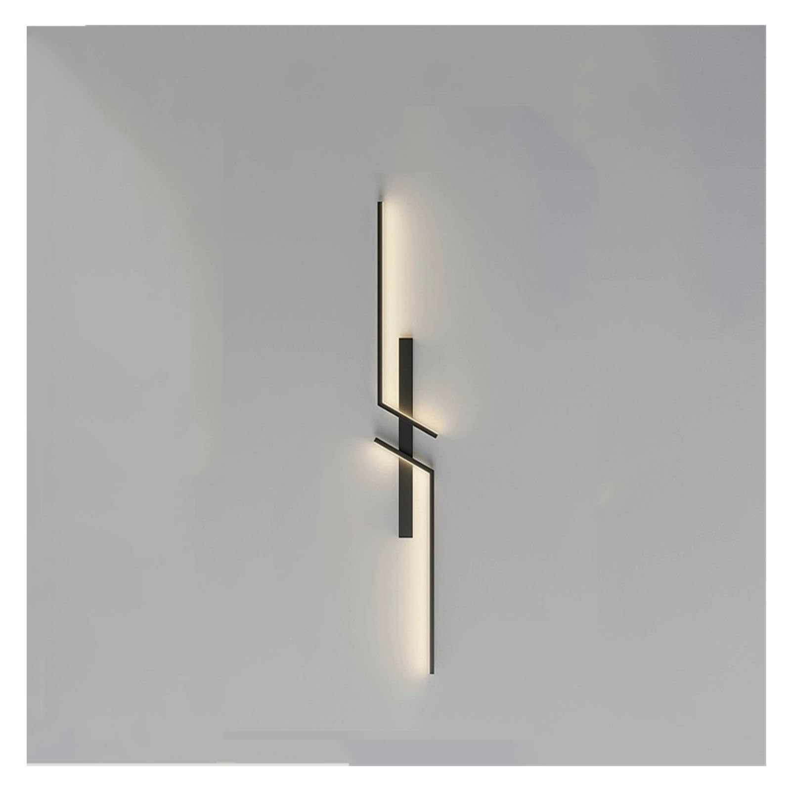 KUNYOS Long Strip LED Wall Lamp Modern Remote Control Dimming Living Room Decor Background Bedroom Bedside Home Lighting(Remote dimming,B-Black-60cm)