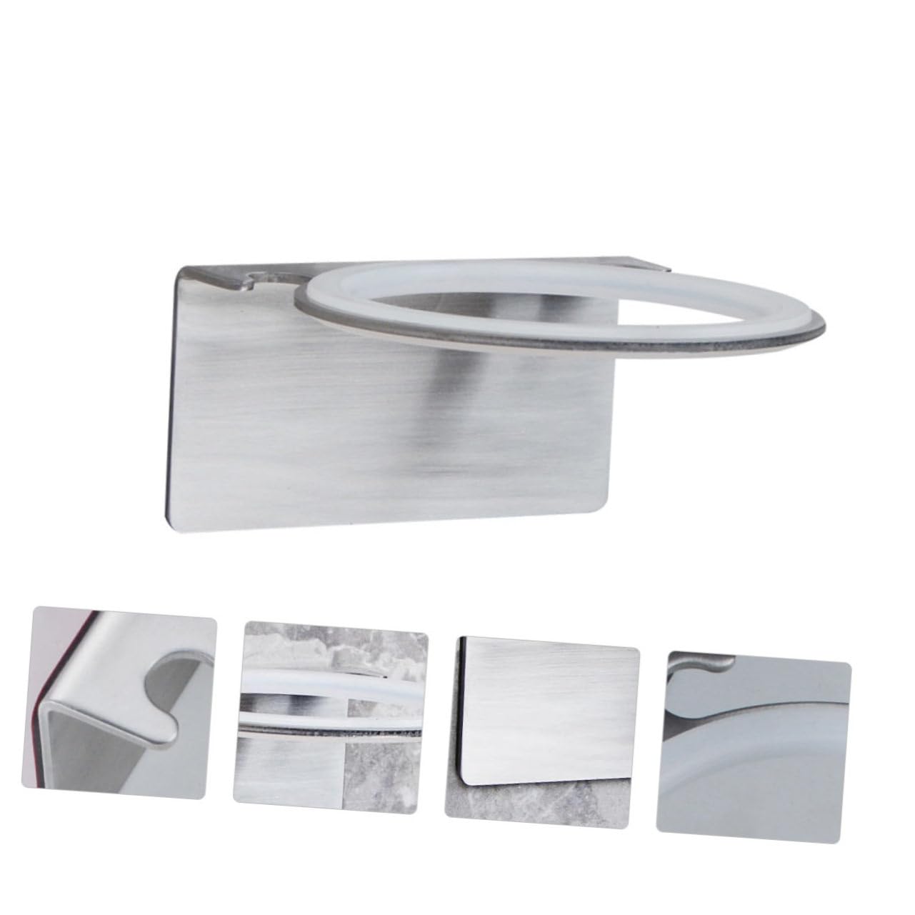 TOPBATHY 3pezzi Asciugacapelli Da Muro Acciaio Inossidabile Supporto Fissaggio Senza Forature Design Elegante Per Bagno e Casa Resistente e Facile Da Installare Portasciugacapelli Duraturo