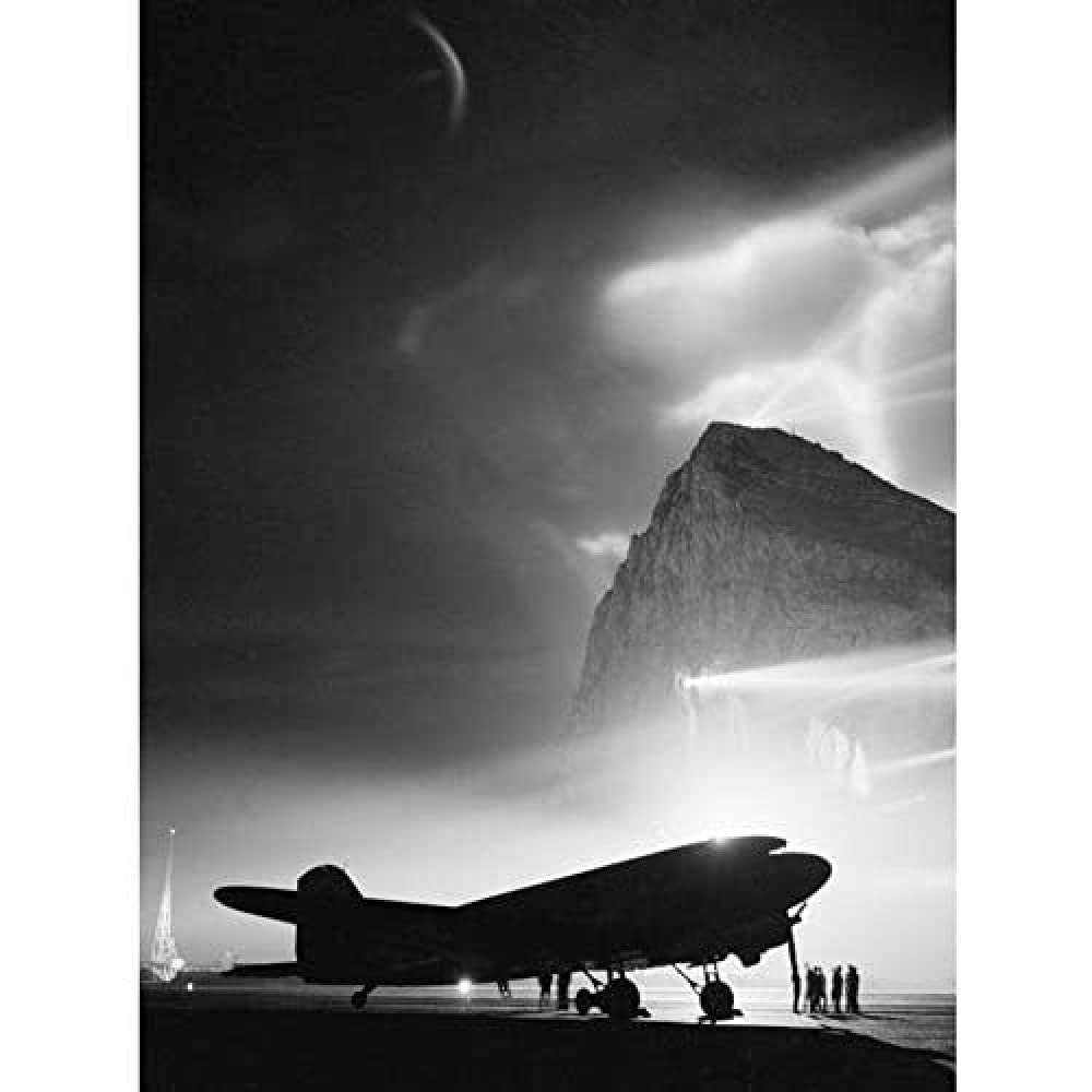 War WWII UK Douglas Dakota Aircraft Rock Gibraltar Photo Unframed Wall Art Print Poster Home Decor Premium