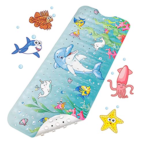 LUZOON Alfombrillas para Bañera Antideslizante 100 x 40cm Alfombra Baño con 200 Ventosas Fuertes Alfombrillas de Ducha con...