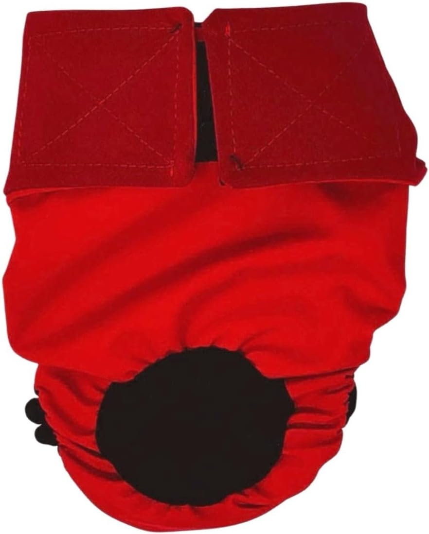 Cherry Red Dog Diaper, XS, with Tail Hole - Made in USA