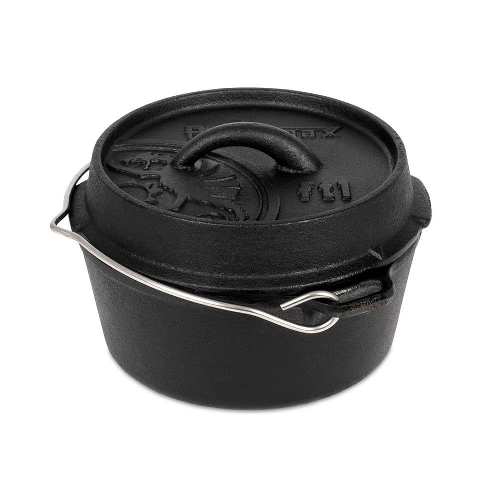 PetromaxCast Iron Dutch Oven for Cooking or Baking Outdoors Over a Campfire or in The Home Kitchen, Pre-Seasoned Cookware Conducts Heat Evenly, Flat Base
