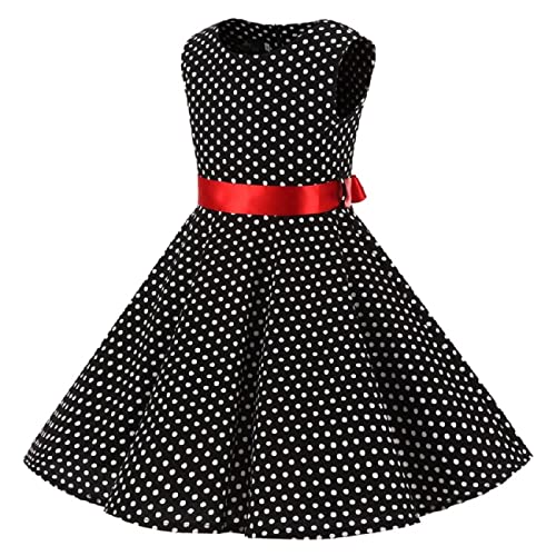 Image of Baby- Girl's Kid's Birthday Dress Princess Frock&Gown Color Black with White Dot R J 151 10,11 Years Kidswear