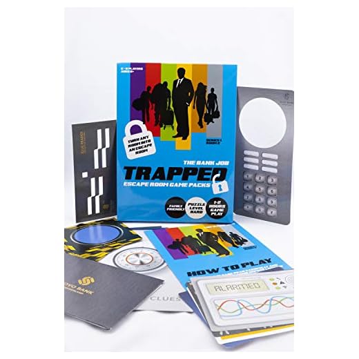 Trapped Escape Room Games BJ001 Bank Job, Ideal Family Game for Lockdown / Turn Your Home into a Escape Room, No Waiting for Turns, Escape Room in a Box Kit, Up to 6 Players, Age 8+