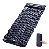 Self Inflatable Camping Sleeping Pad, Foot Pump for Quick Inflating and Deflating, Super Light Waterproof Sleeping Bag with Pillow, Thickening Air Cushion,Tents for Camping,Hiking Car Traveling Mat