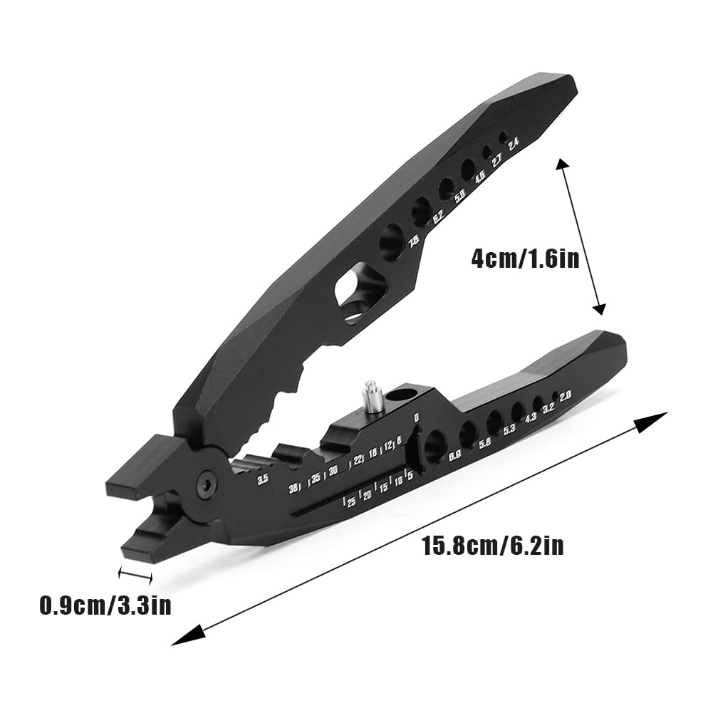 Tiiyee Amortisseurs Pince D'amortisseur, Multifonction Métalliques Noir | Tête Sphérique Clip RC Struts D'amortisseur Outil de Maintenance Voiture Télécommandée Camion Hors Route Buggy Rock Crawler