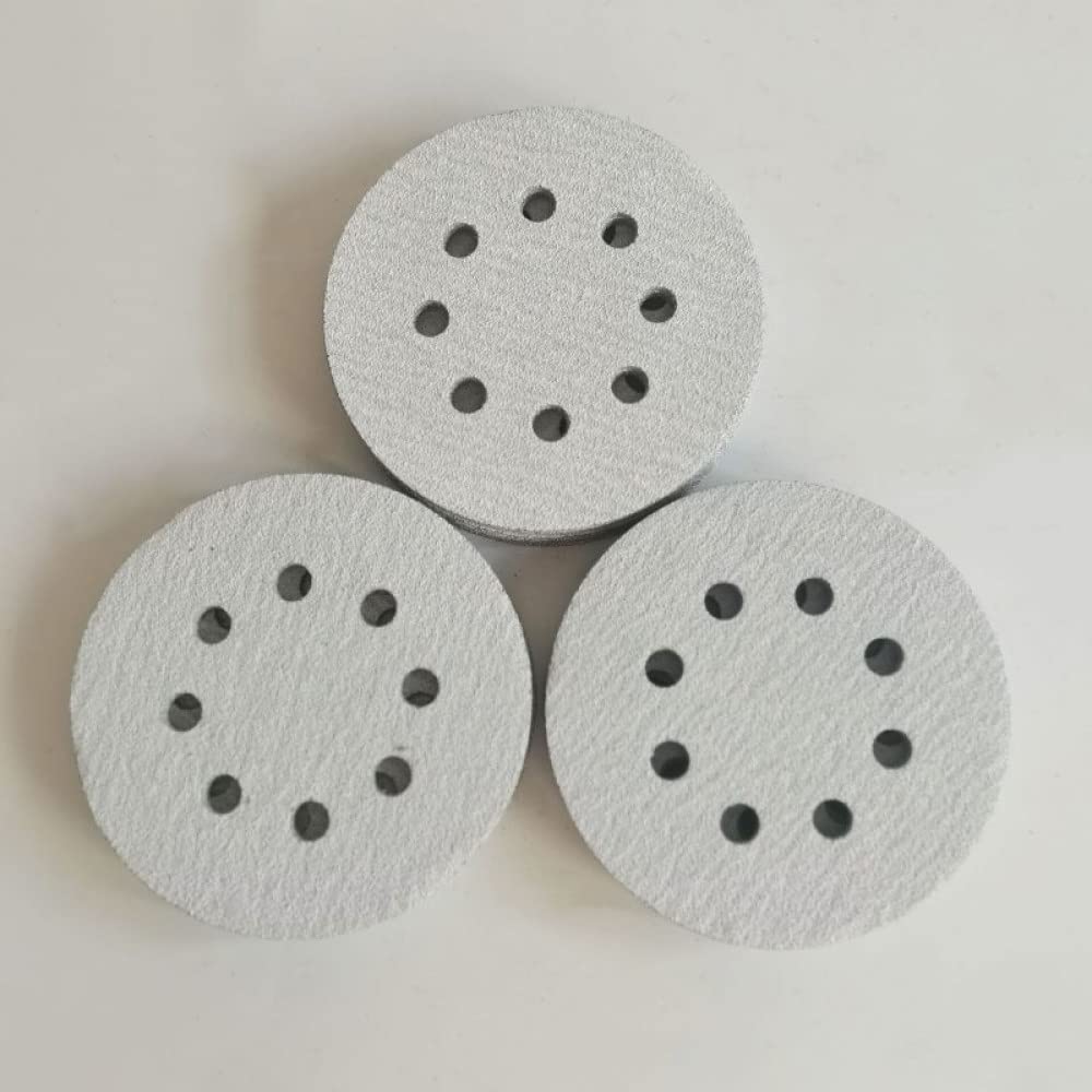 100 Uds. Discos de lijado de gancho de 125mm y 5 pulgadas, juego de almohadillas de papel de lija de 8 orificios, lijadora de grano 80-320, herramientas de pulido abrasivo, grano 120, 100 Uds.