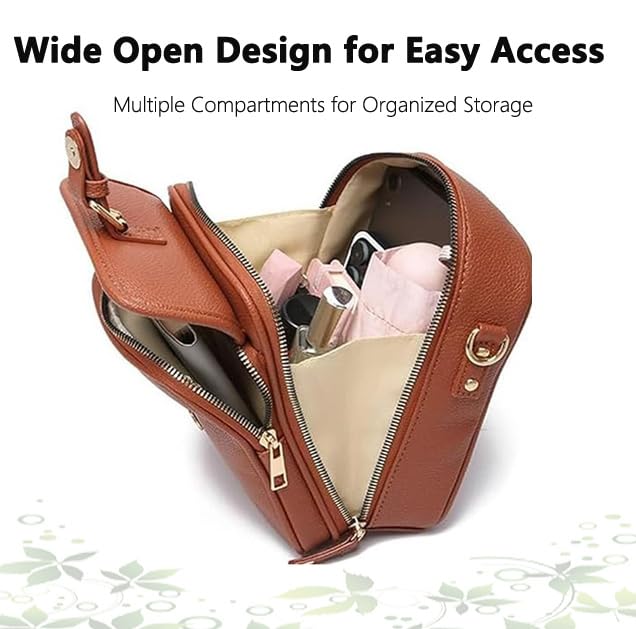 Leather Crossbody Bags for Women Vintage Large Capacity Shoulder Bag with Card Slots Womens Sling Pouch Messenger Bags3