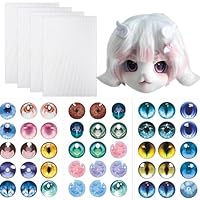 YCCOKJJ Augen Mesh Therian mit Augen-Aufkleber Set, Frei von Graffiti und Druckaugen, Schnell, Fursuit Eye Mesh 4Pcs PVC Augennetz und 3 Blatt Aufkleber(1 Blatt/15 Augen) für DIY Furries Katze Maske-B
