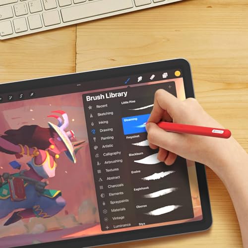 Image of Ultra Thin Protective Pencil Cover for Apple Pencil Pro &Apple Pencil 2nd Gen Silicone Case Sleeve Compatible with Apple Pencil Pro (red)