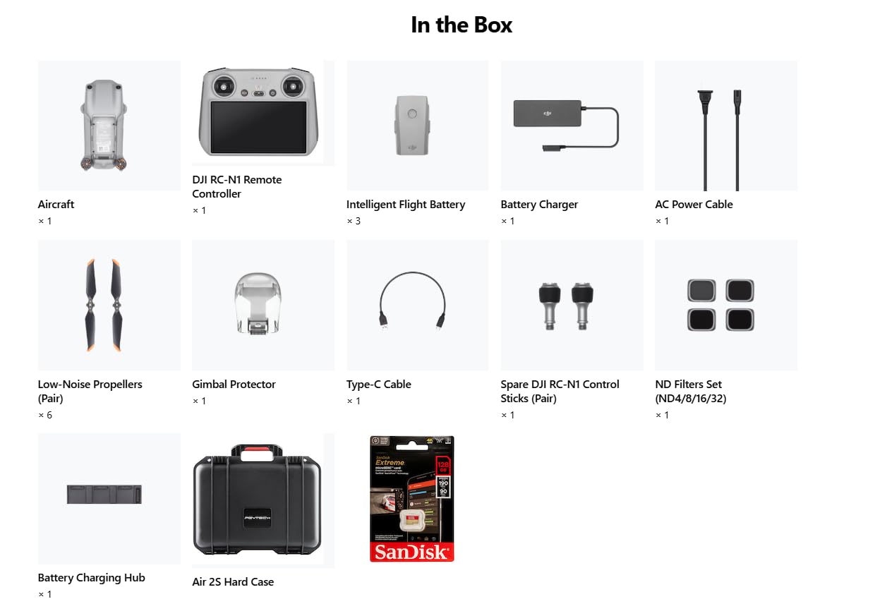 DJI Air 2S Fly More Pro Vlogger Combo with DJI RC, Drone with 3-Axis Gimbal Camera, 5.4K Video, 1-Inch CMOS Sensor, 4 Directions of Obstacle Sensing, 31 Mins Flight Time, 12km 1080p Video Transmission, Two Extra Batteries