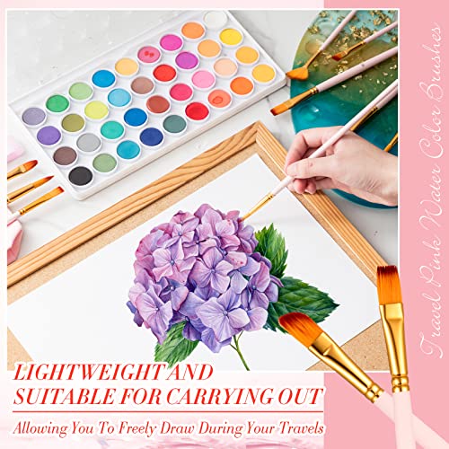 Ctosree Set Of 12 Travel Pink Water Color Brushes With Pouch Assorted Face Painting Water Color Paint Brushes For Adults Kids Teens Artist Paint Brushes Oil Acrylic Art Paintbrush Sets For Beginners #TOP5