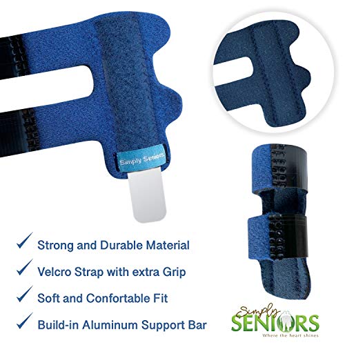 Simply Seniors Finger Splint - 4 Pieces - Set Of 2 Finger Splints + 2 Nylon Finger Sleeves For Trigger Finger & Arthritis Relief - Finger Brace For Straightening Or Support For Broken Fingers #TOP5